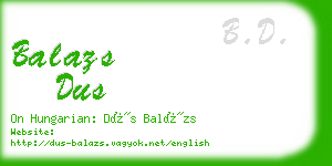 balazs dus business card